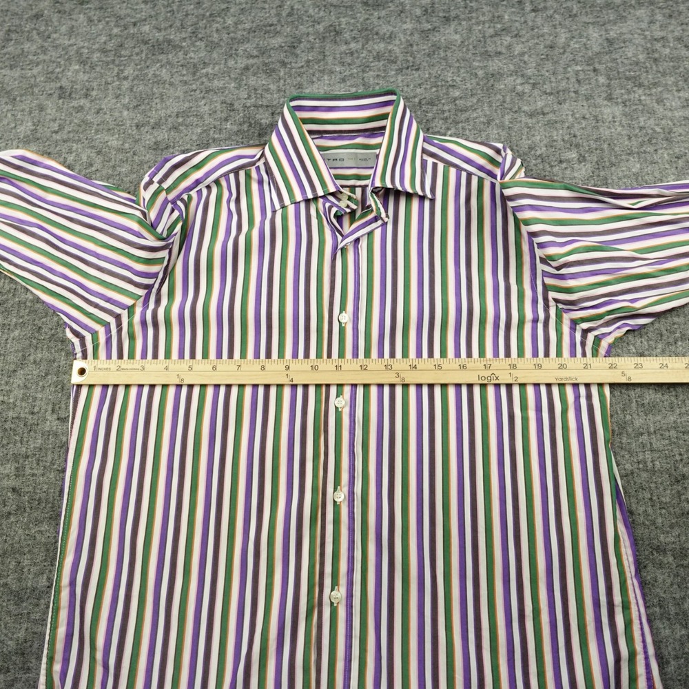 ETRO Shirt Mens 41 Multi Color‎ Long Sleeve Button Up Made In Italy Lightweight - Picture 6 of 9